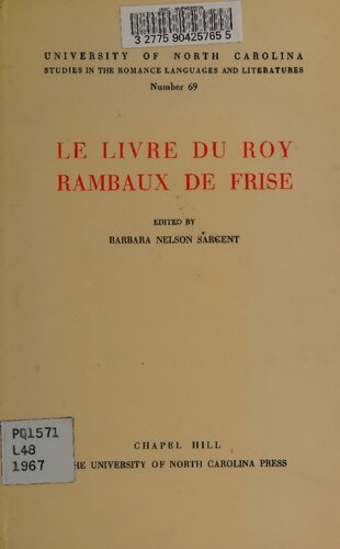 Le Livre du Roy Rambaux de Frise