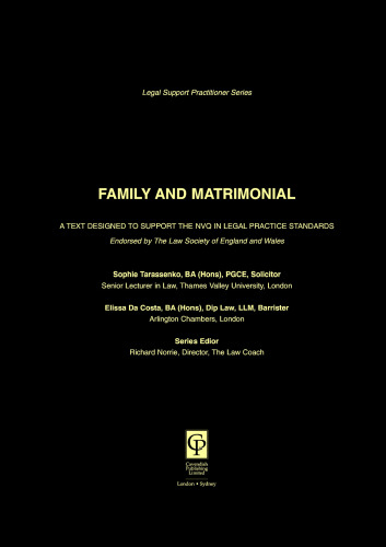 Family & Matrimonial (NVQ) (Legal Support Practitioner Series)