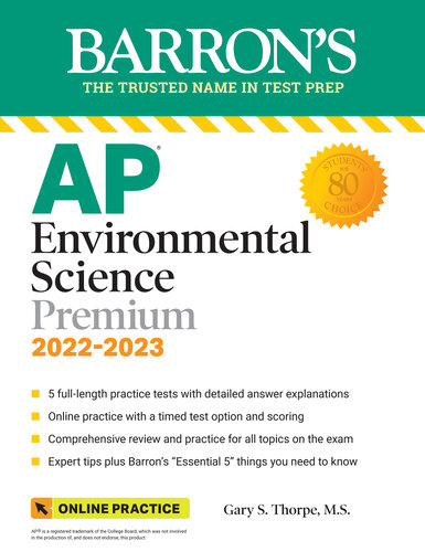 AP Environmental Science Premium, 2022-2023: 5 Practice Tests + Comprehensive Review + Online Practice