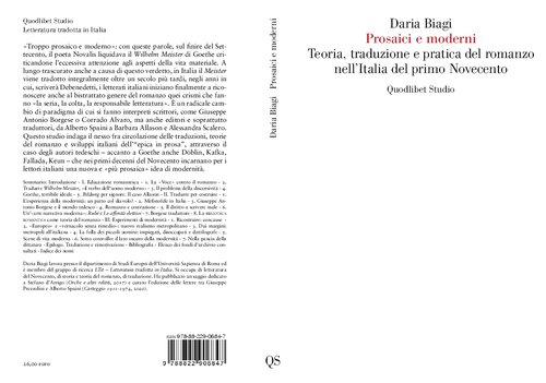 Prosaici e moderni. Teoria, traduzione e pratica del romanzo nell'Italia del primo Novecento