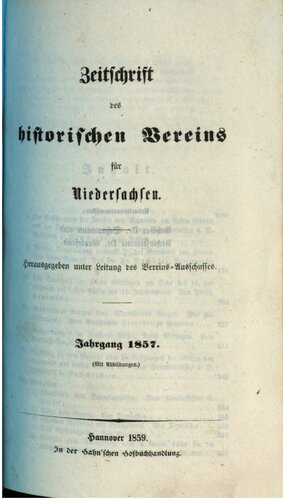 Zeitschrift des Historischen Vereins für Niedersachsen