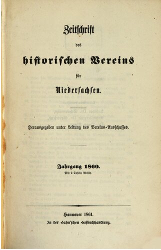 Zeitschrift des Historischen Vereins für Niedersachsen