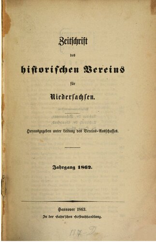 Zeitschrift des Historischen Vereins für Niedersachsen