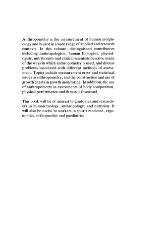 Anthropometry: The Individual and the Population