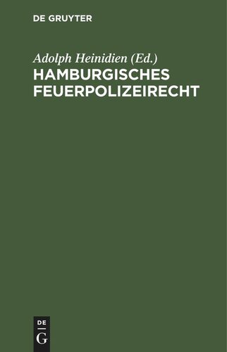 Hamburgisches Feuerpolizeirecht: Sonderteil: Der Hafen von Hamburg