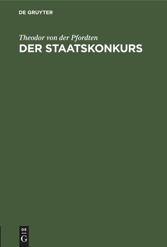 Der Staatskonkurs: Eine Anleitung für Rechtspraktikanten