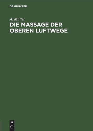 Die Massage der oberen Luftwege