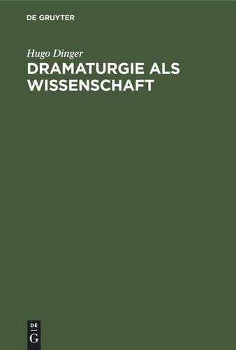 Dramaturgie als Wissenschaft