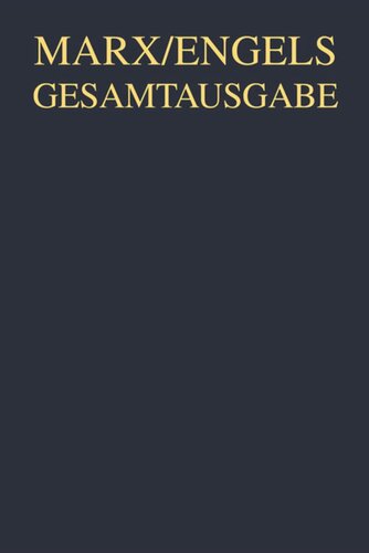 Gesamtausgabe (MEGA): Band 8 Oktober 1848 bis Februar 1849