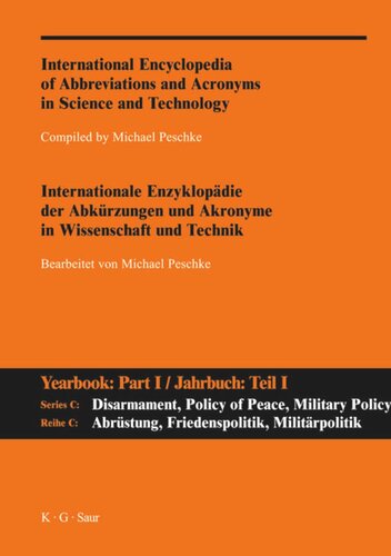 International Encyclopedia of Abbreviations and Acronyms in Science and Technology: Part I A-Z