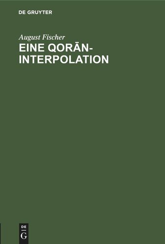 Eine Qorān-Interpolation