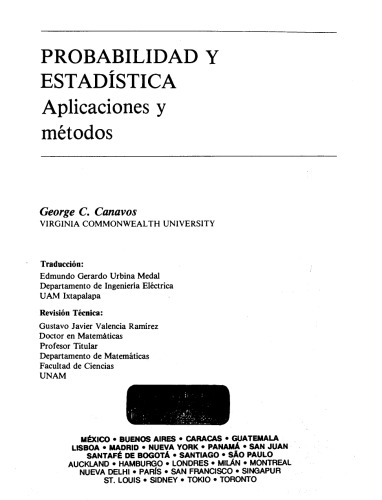 Probabilidad y Estadistica - Aplicaciones y Metodos (Spanish Edition)