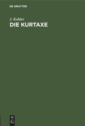 Die Kurtaxe