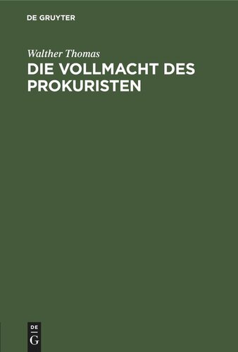 Die Vollmacht des Prokuristen