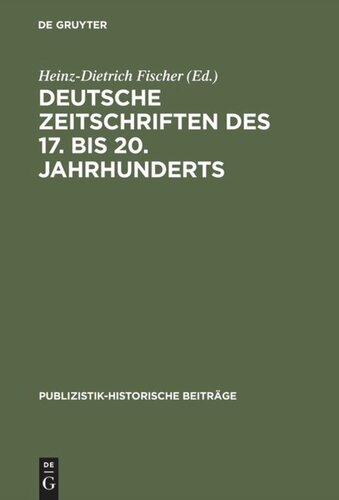 Deutsche Zeitschriften des 17. bis 20. Jahrhunderts