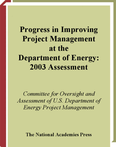 Progress in Improving Project Management at the Department of Energy: 2003 Assessment