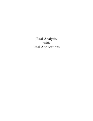 Real Analysis with Real Applications