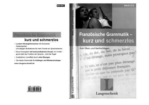 Franzosische Grammatik, kurz und schmerzlos. Zum Uben und Nachschlagen.  German