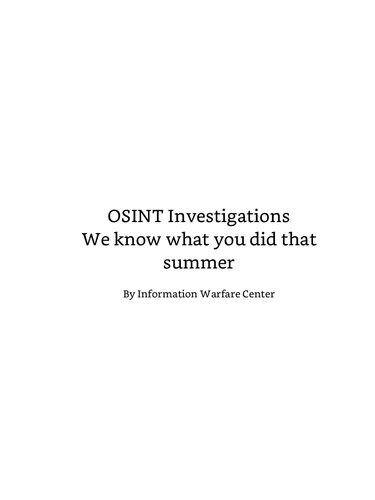 OSINT Investigations: We know what you did that summer (Cyber Secrets)