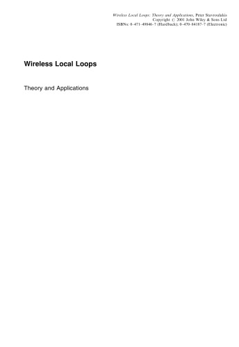 Wireless Local Loops: Theory and Applications