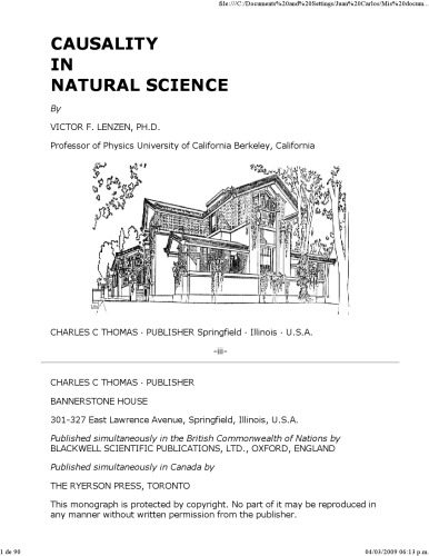 Causality in natural science (American lecture series, publication no. 213. American lectures in philosophy)