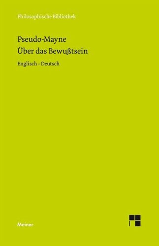 Über das Bewusstsein (1728): Zweisprachige Ausgabe