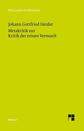 Metakritik zur Kritik der reinen Vernunft