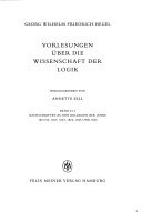 Vorlesungen über die Wissenschaft der Logik I: Nachschriften zu den Kollegien der Jahre 1801/02, 1817, 1823, 1824, 1825 und 1826