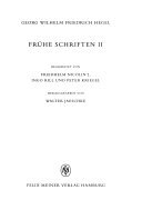 Frühe Schriften II