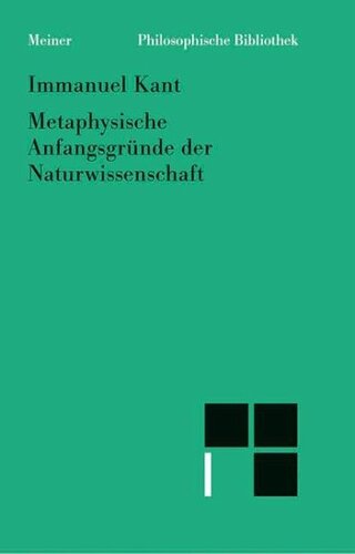 Metaphysische Anfangsgründe der Naturwissenschaft