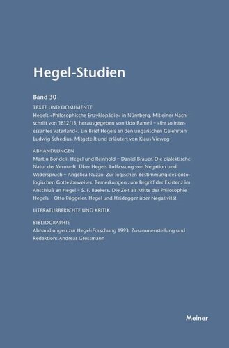 Hegel-Studien Band 30