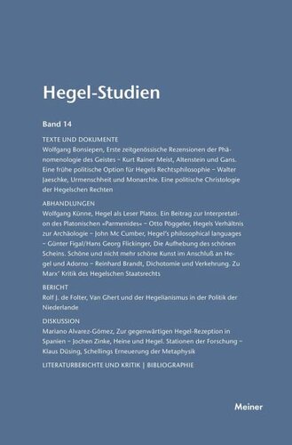 Hegel-Studien Band 14