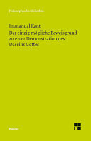 Der einzig mögliche Beweisgrund zu einer Demonstration des Daseins Gottes: Historisch-kritische Edition