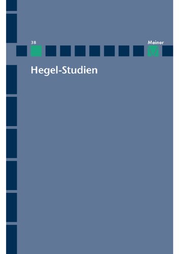 Hegel-Studien Band 38: 2004