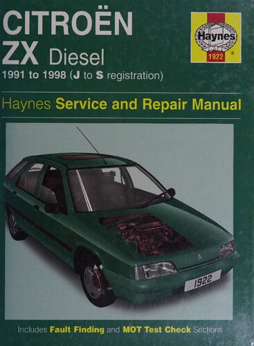 Haynes Citroen ZX Diesel Service & Repair Manual 1991-1998