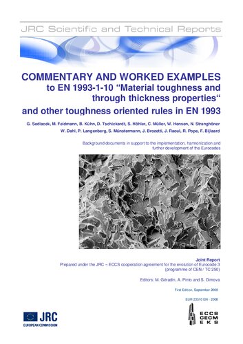 Commentary and worked examples to EN 1993-1-10 