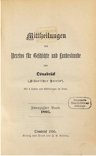 Mitteilungen des Vereins für Geschichte und Landeskunde von Osnabrück