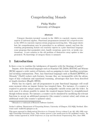 Comprehending Monads