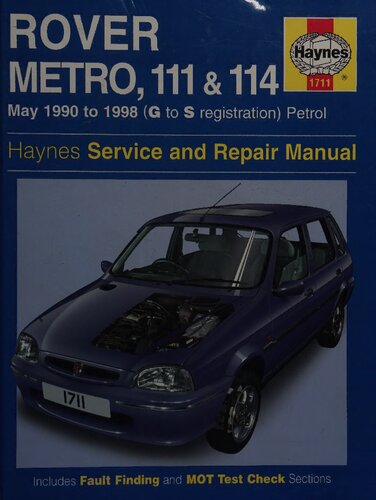 Haynes Rover Metro 111 & 114 Aervice and Repair Manual 1990 to 1998