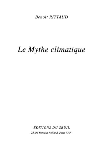 Le Mythe climatique