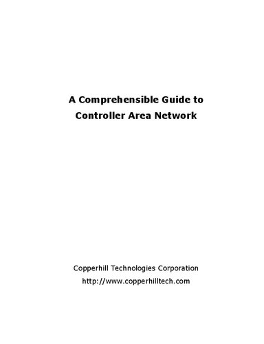 A Comprehensible Guide to Controller Area Network