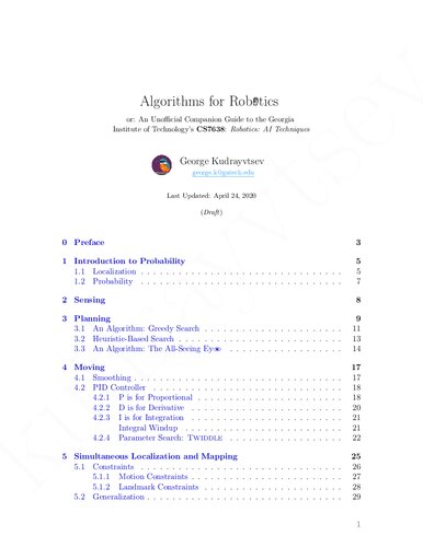 Algorithms for Robotics, or, An Unofficial Guide to Georgia Institute of Technology's CS7638: Robotics: AI Techniques