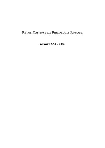 Revue critique de philologie romane - Volume 16