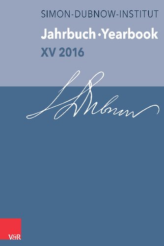 Jahrbuch des Simon-Dubnow-Instituts / Simon Dubnow Institute Yearbook XIV/2015