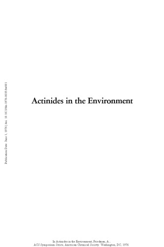 Actinides in the Environment