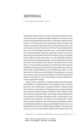 Wissenschaftliche Schulen: Indes. Zeitschrift für Politik und Gesellschaft 2014 Heft 03