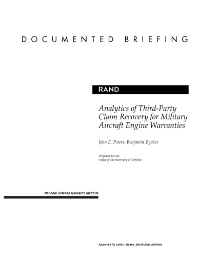 Analytics of Third-Party Claim Recovery for Military Aircraft Engine