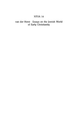 Essays on the Jewish World of Early Christianity