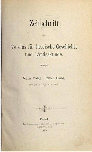 Zeitschrift des Vereins für hessische Geschichte und Landeskunde