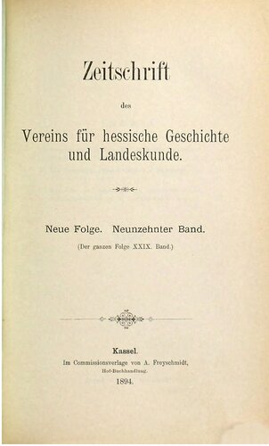 Zeitschrift des Vereins für hessische Geschichte und Landeskunde